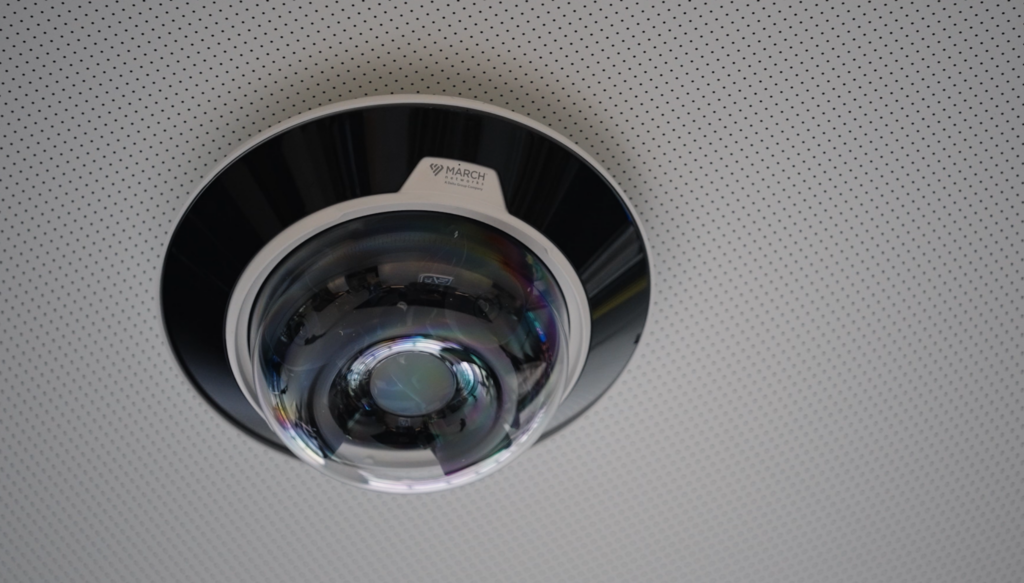 March Networks EL20 multi-sensor camera providing wide-area banking security coverage