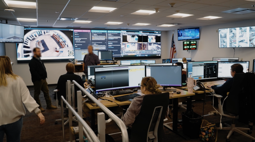 Fifth Third Bank Security Operations Center monitoring video surveillance feeds