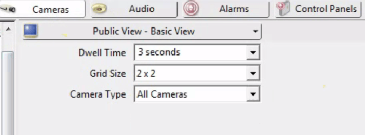 Dwell time, grid size settings on the Public View Monitor settings in Administrator Console