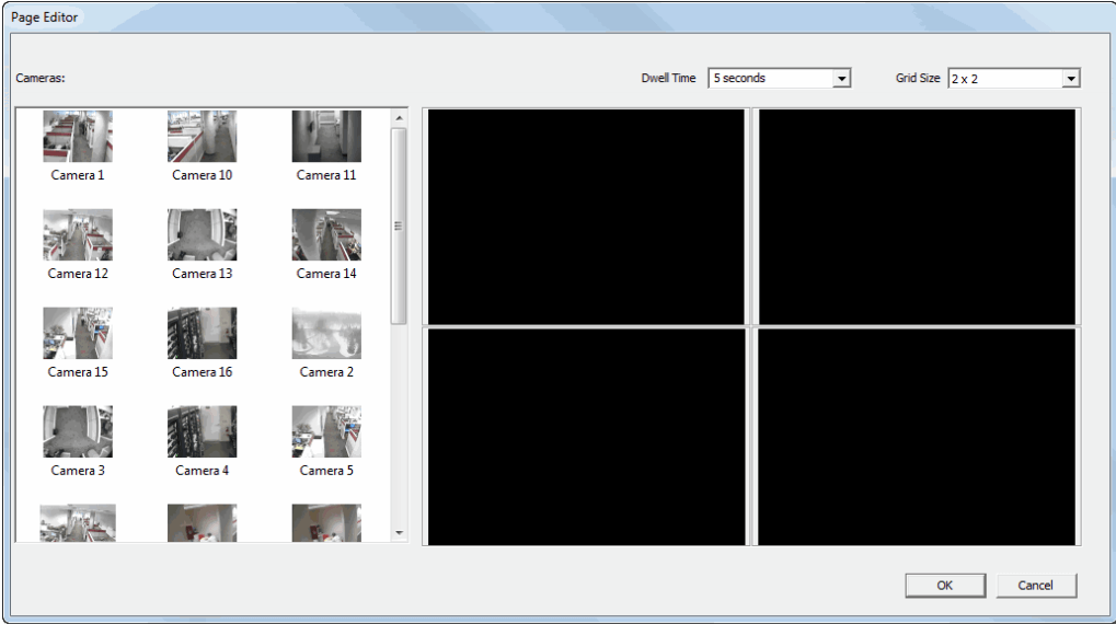 A Page Editor window when setting up a Public View Monitor in Administrator Console