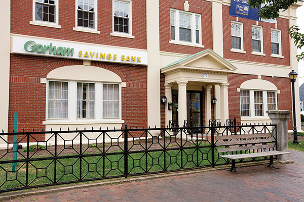 the outside of Gorham Savings Bank in Maine