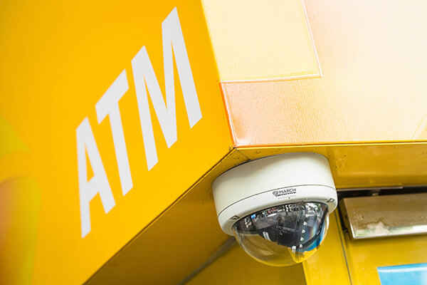 a PVcomBank ATM safeguarded by March Networks video surveillance
