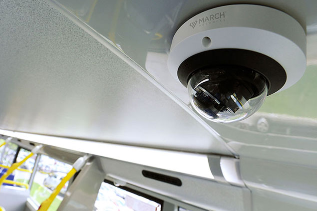 March Networks ME4 camera installed on a bus