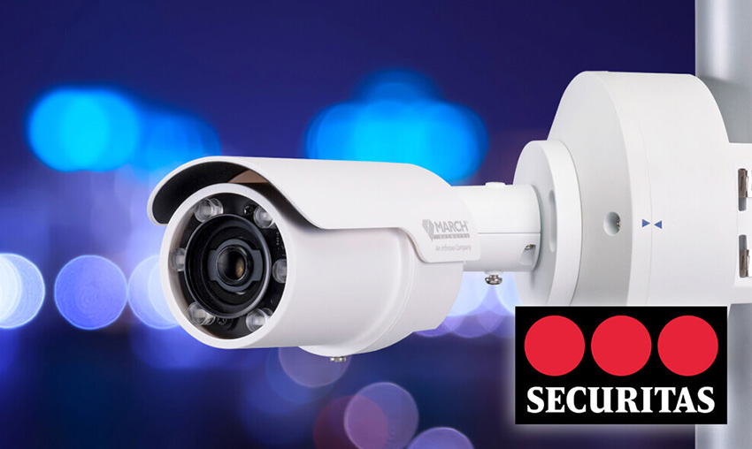 The March Networks ME4 Bullet Camera and Securitas logo