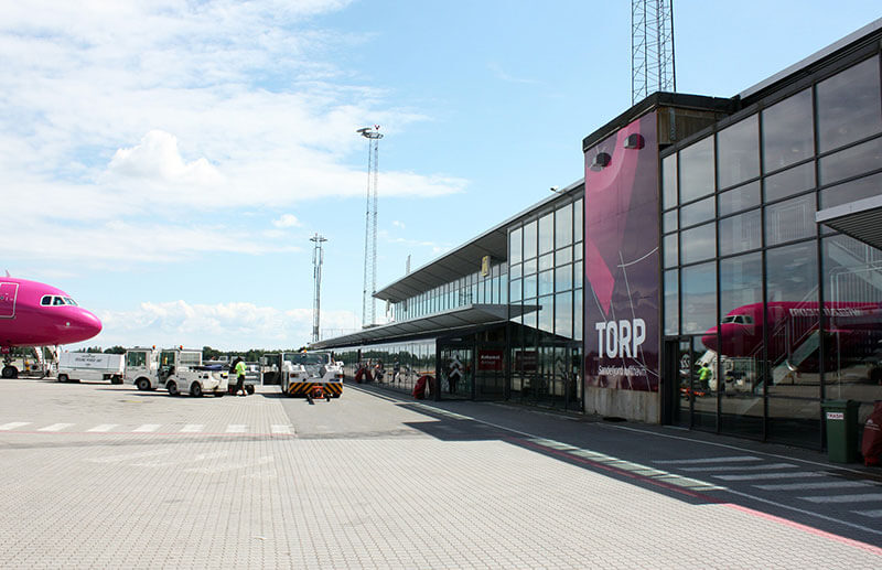 the tarmac outside the Torp Sandefjord Airport in Norway