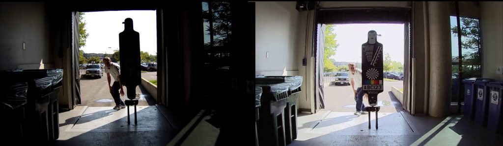 Two surveillance images side by side