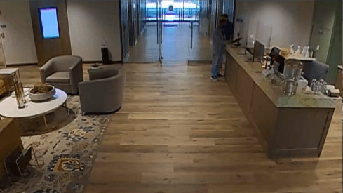 Camera view of office and hallway.