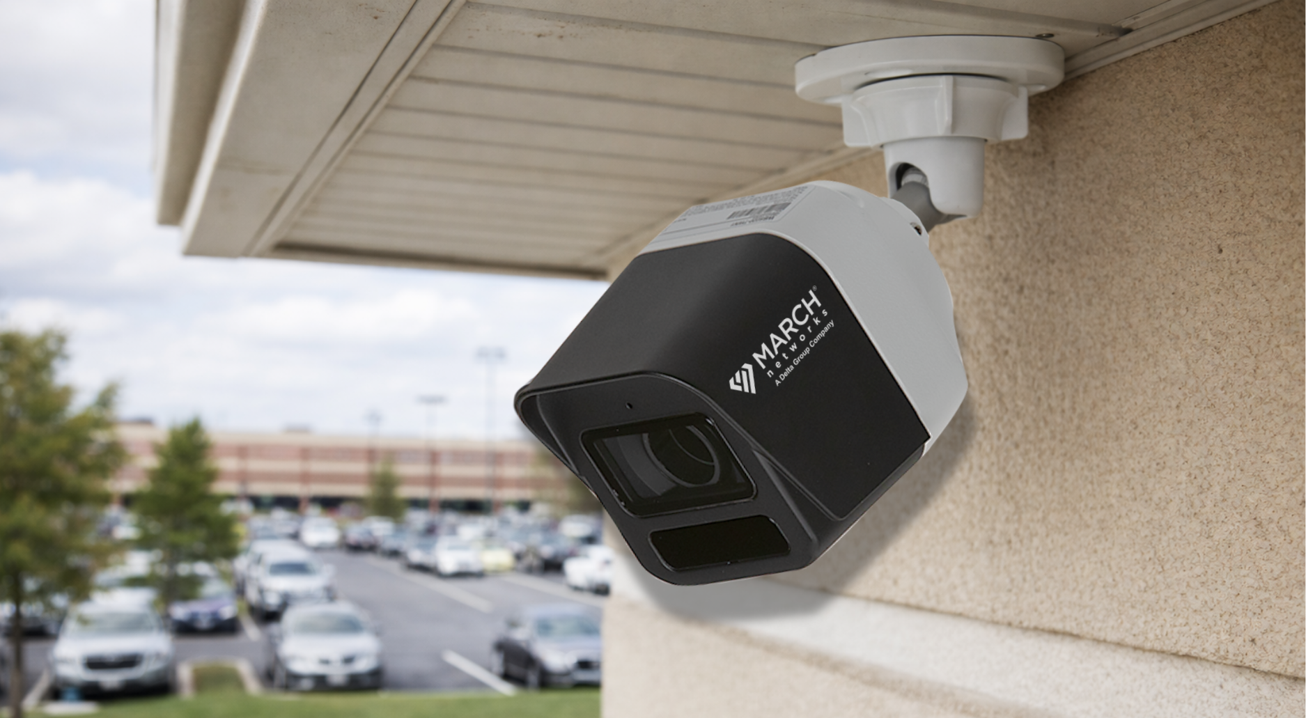 Enterprise EL2 Bullet Security Camera Mounted in a Parking Lot